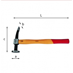 Marteau à tête ronde plate...