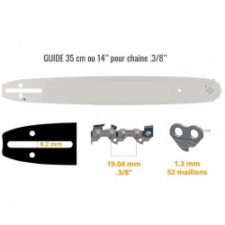 GUIDE TRONCONNEUSE 35 cm...