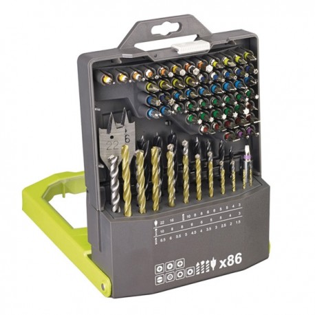 Coffret mixte 86 accessoires perçage et vissage Ryobi RAK86MIX