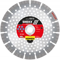 Disque diamant 230 mm sur flasque M14 , MIXTE , Spécial Béton + GRANIT + Fonte , SAMEDIA  SHOXX SRX13 420081