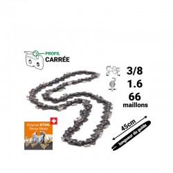 Chaîne Stihl carrée 325 : 1.6 - 67 entraîneurs pour 40cm - 3639-000-0067